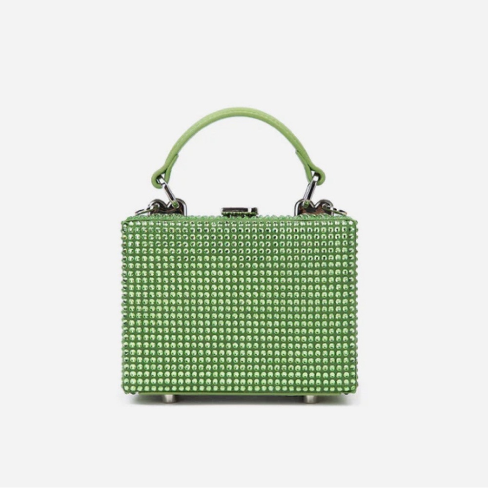 Brandon Blackwood Mini Kendrick Trunk Green  Peridot Crystal Bag